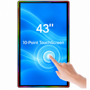 43 inch vertical capacitive touch display with RGB LED frame
